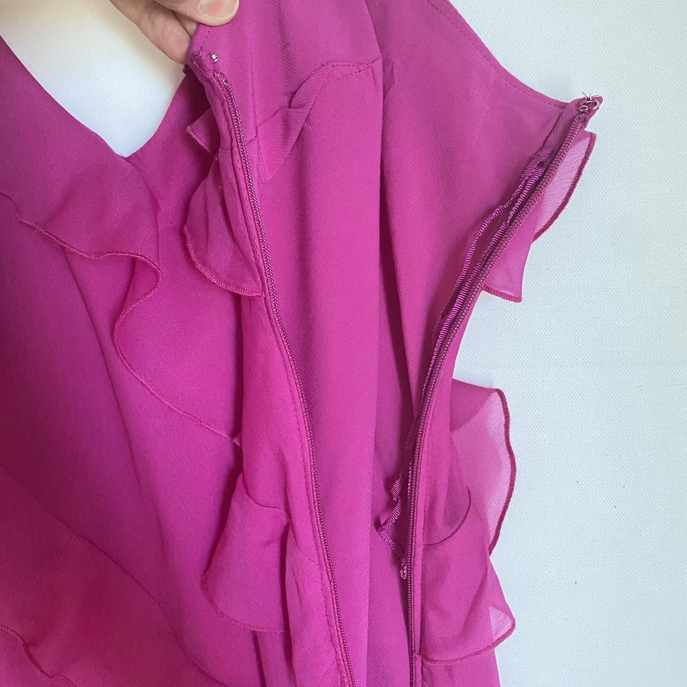 Abercrombie &Fitch Dress S Purple Chiffon Asymmetrical Ruffle Babydoll Party - Picture 9 of 11